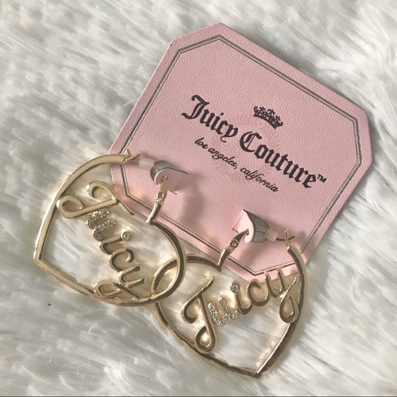 Juicy Couture Jewelry Nwt Juicy Couture Heart Earrings Hoop Earrings Poshmark